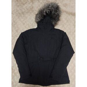 The North Face Parka Womens Medium HyVent Black Goose Down Faux Fur Hood Coat